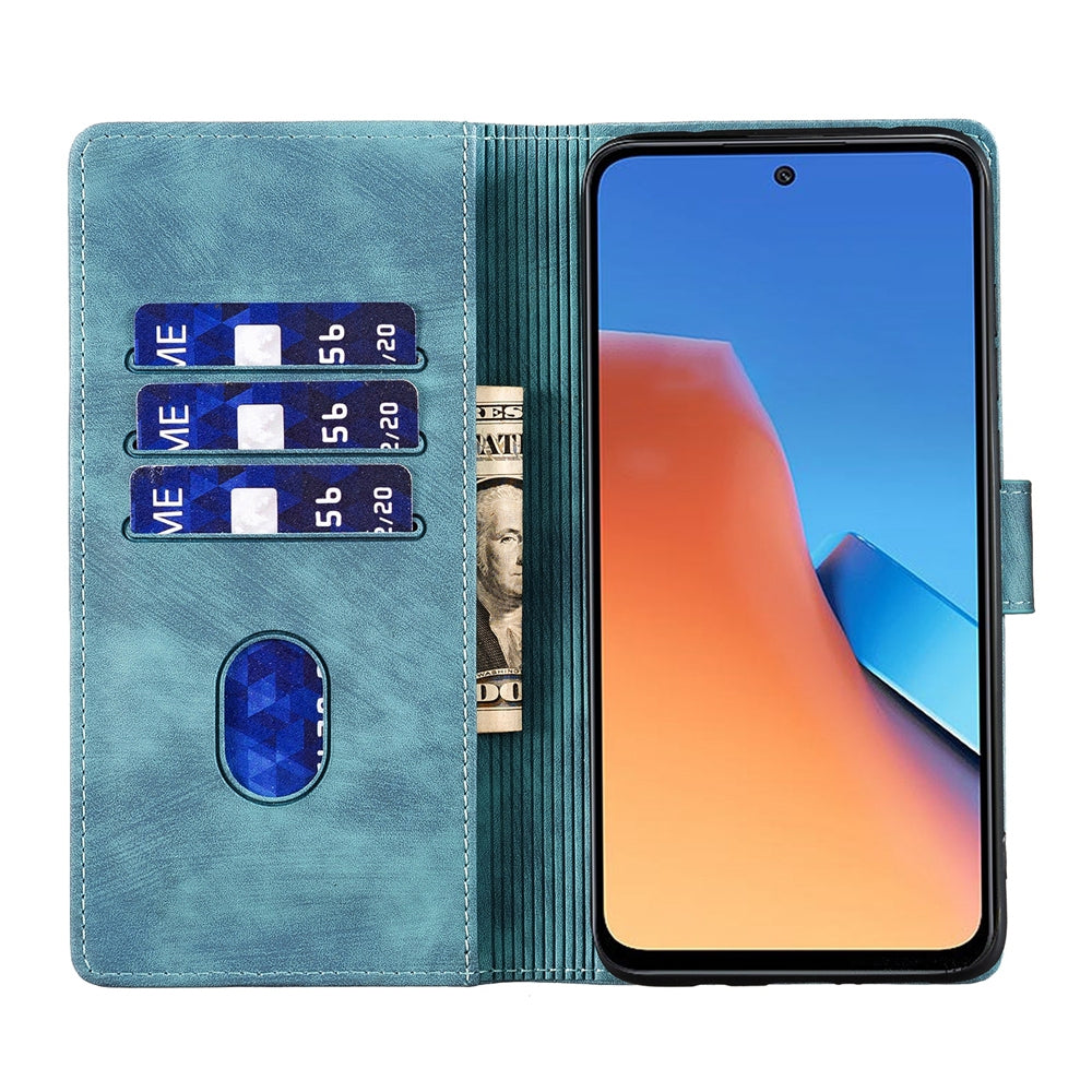 Xiaomi Redmi 12 Pen Heart Cat Embossed Leather Phone Case with Wear-Resistant TPU+PU, Lightweight Wallet Stand Function, and Precise Cutouts for Ultimate Protection