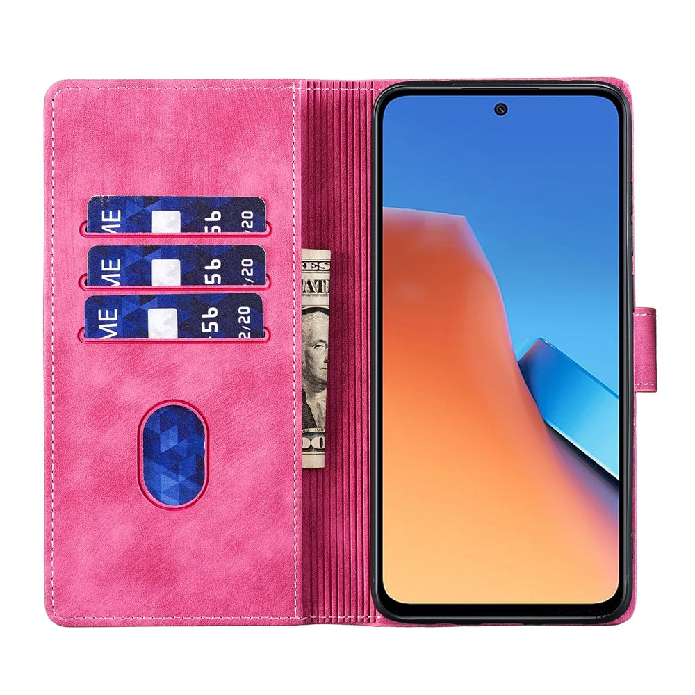 Xiaomi Redmi 12 Pen Heart Cat Embossed Leather Phone Case with Wear-Resistant TPU+PU, Lightweight Wallet Stand Function, and Precise Cutouts for Ultimate Protection