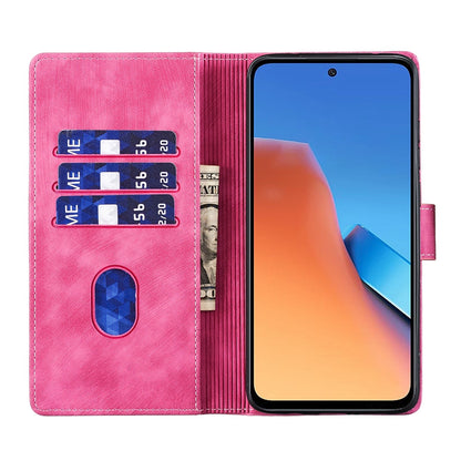 Xiaomi Redmi 12 Pen Heart Cat Embossed Leather Phone Case with Wear-Resistant TPU+PU, Lightweight Wallet Stand Function, and Precise Cutouts for Ultimate Protection