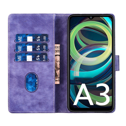 Xiaomi Redmi A3 Pen Heart Cat Embossed Leather Phone Case with Wear-Resistant TPU+PU, Lightweight Wallet Stand Function, and Precise Cutouts for Ultimate Protection