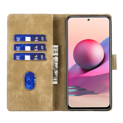 Xiaomi Redmi Note 10S Pen Heart Cat Embossed Leather Phone Case with Wear-Resistant TPU+PU, Lightweight Wallet Stand Function, and Precise Cutouts for Ultimate Protection