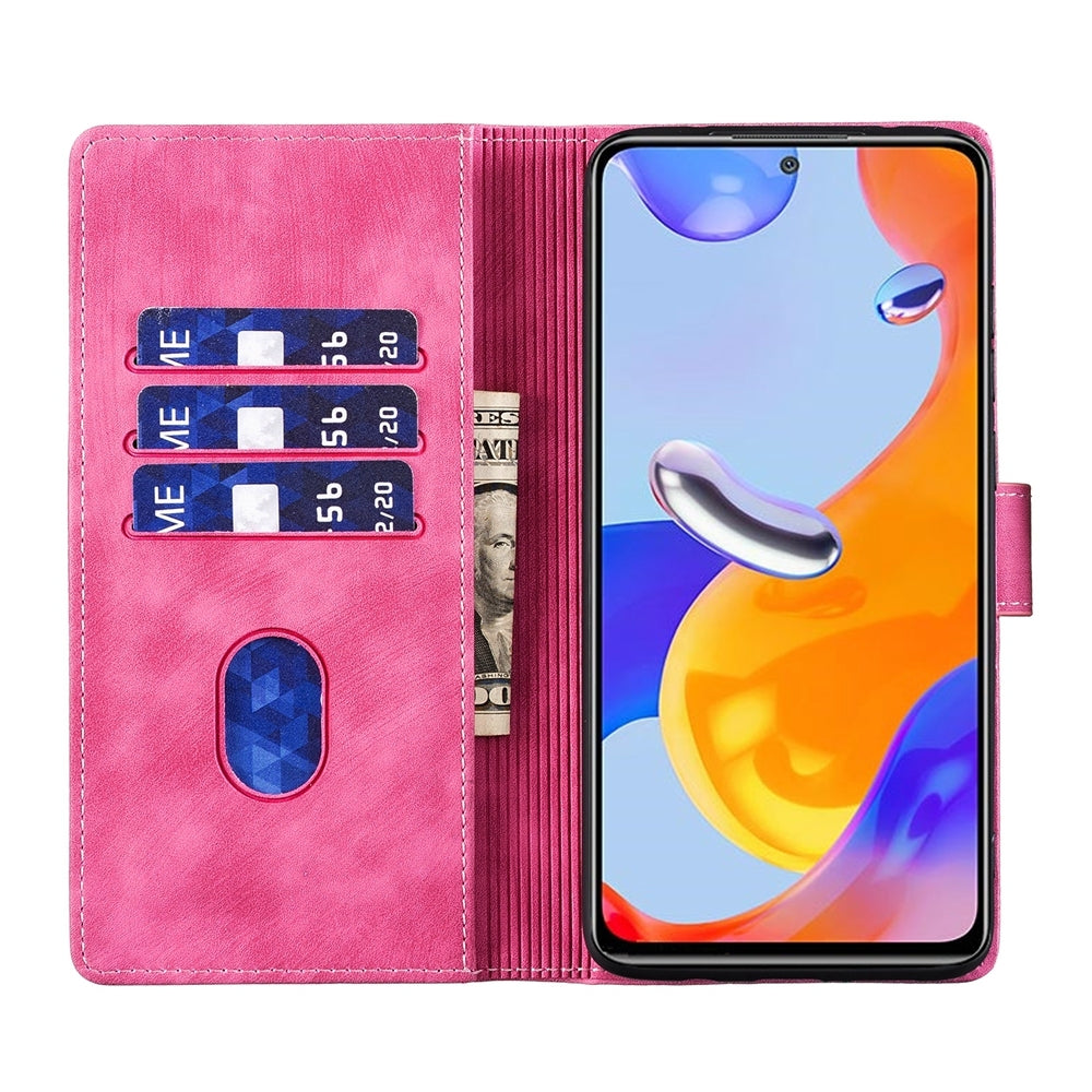 Xiaomi Redmi Note 11 Pro 5G Pen Heart Cat Embossed Leather Phone Case with Wear-Resistant TPU+PU, Lightweight Wallet Stand Function, and Precise Cutouts for Ultimate Protection