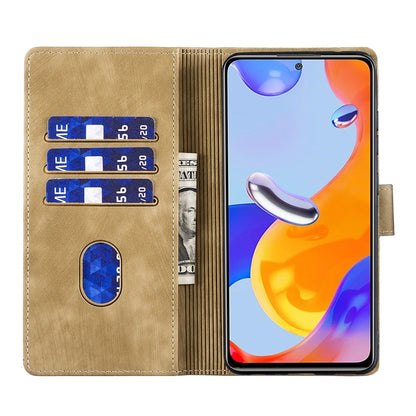 Xiaomi Redmi Note 12 5G Global Pen Heart Cat Embossed Leather Phone Case with Wear-Resistant TPU+PU, Lightweight Wallet Stand Function, and Precise Cutouts for Ultimate Protection