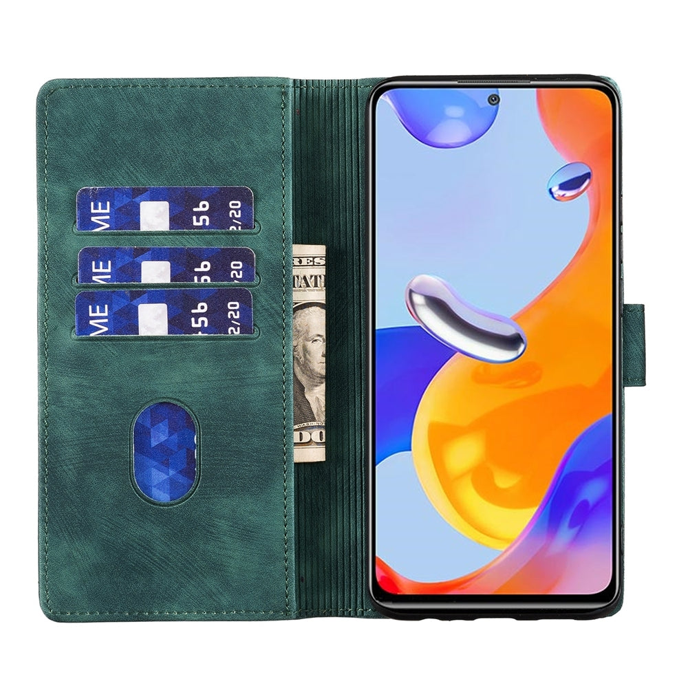 Xiaomi Redmi Note 12 5G Global Pen Heart Cat Embossed Leather Phone Case with Wear-Resistant TPU+PU, Lightweight Wallet Stand Function, and Precise Cutouts for Ultimate Protection