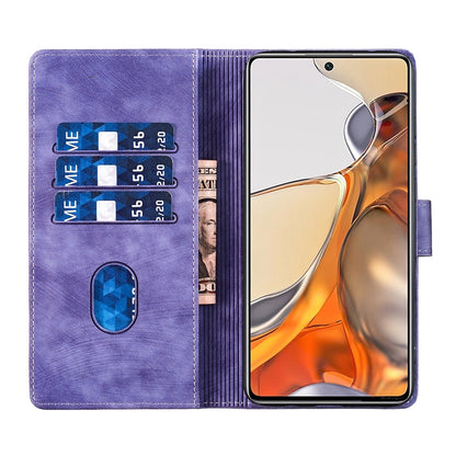 Xiaomi 11T Pen Heart Cat Embossed Leather Phone Case with Wear-Resistant TPU+PU, Lightweight Wallet Stand Function, and Precise Cutouts for Ultimate Protection