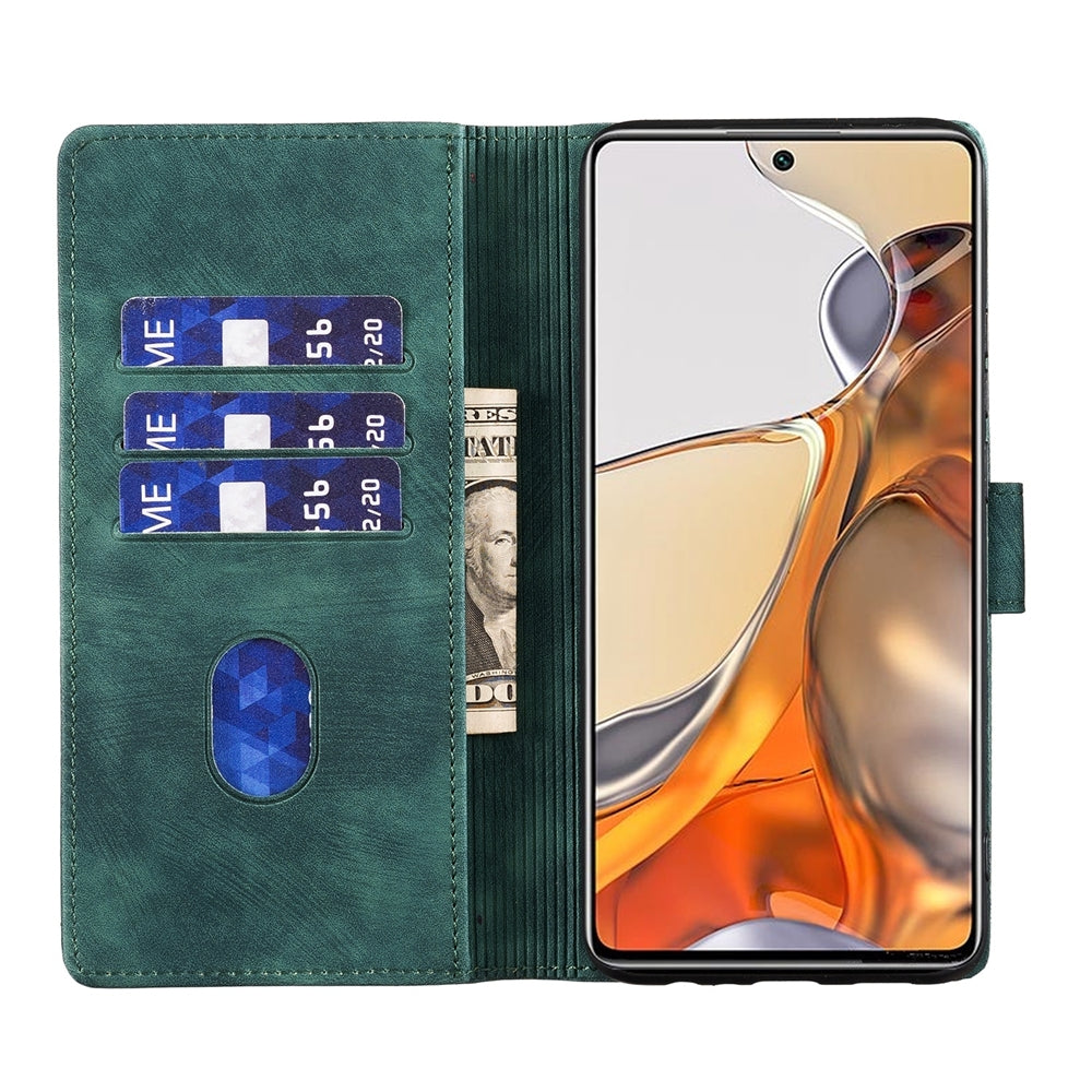 Xiaomi 11T Pen Heart Cat Embossed Leather Phone Case with Wear-Resistant TPU+PU, Lightweight Wallet Stand Function, and Precise Cutouts for Ultimate Protection