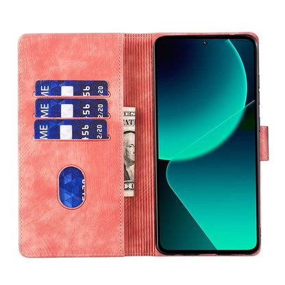 Xiaomi 13T Pro Pen Heart Cat Embossed Leather Phone Case with Wear-Resistant TPU+PU, Lightweight Wallet Stand Function, and Precise Cutouts for Ultimate Protection