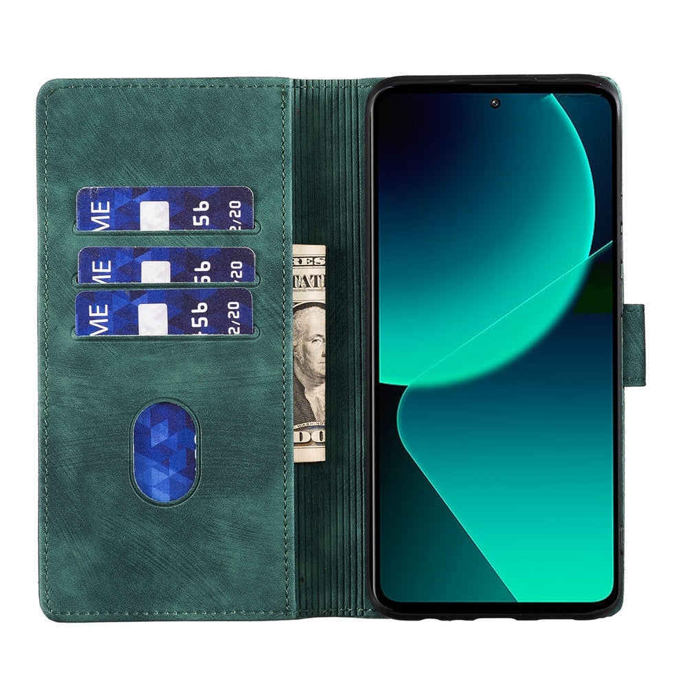 Xiaomi 13T Pen Heart Cat Embossed Leather Phone Case with Wear-Resistant TPU+PU, Lightweight Wallet Stand Function, and Precise Cutouts for Ultimate Protection