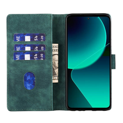 Xiaomi 13T Pen Heart Cat Embossed Leather Phone Case with Wear-Resistant TPU+PU, Lightweight Wallet Stand Function, and Precise Cutouts for Ultimate Protection