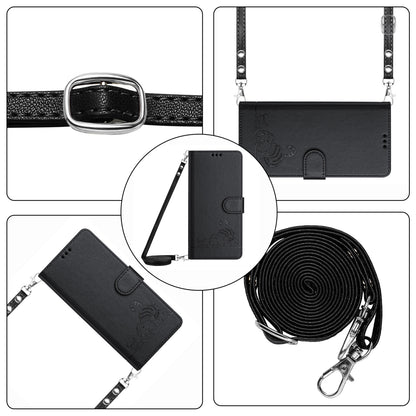 Google Pixel 4A 5G Cat & Rat Embossed RFID Leather Case, Lanyard, Wallet, Card Slots, Kickstand, Anti-Fall, Scratch-Resistant