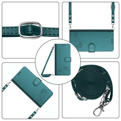 Google Pixel 4A 5G Cat & Rat Embossed RFID Leather Case, Lanyard, Wallet, Card Slots, Kickstand, Anti-Fall, Scratch-Resistant