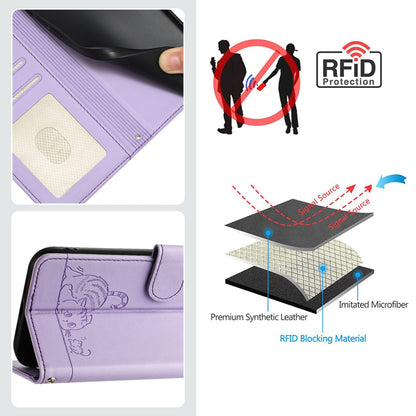 Google Pixel 4A 5G Cat & Rat Embossed RFID Leather Case, Lanyard, Wallet, Card Slots, Kickstand, Anti-Fall, Scratch-Resistant