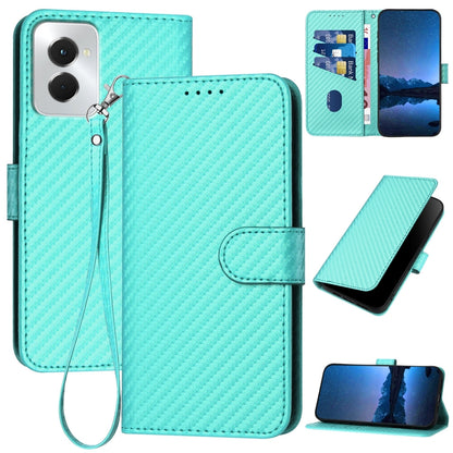 Motorola Moto G Power 5G 2024 Carbon Fiber Buckle Leather Phone Case with Lanyard, PU Leather TPU Wallet Cover with Card Slot, Cash Compartment, Stand Function & Scratch Protection