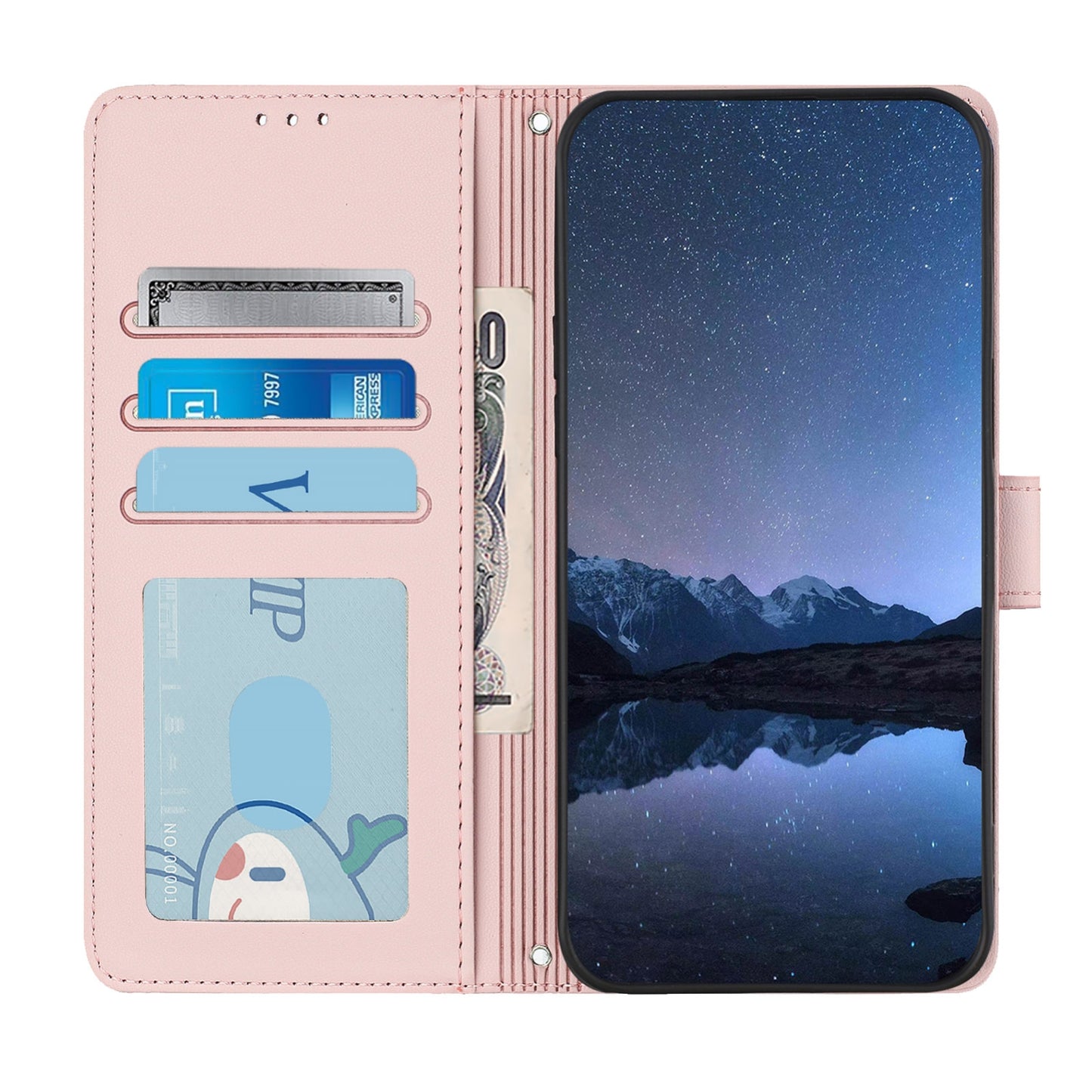 OPPO A32 2020 4G Cat & Rat Embossed RFID Leather Case, Lanyard, Wallet, Card Slots, Kickstand, Anti-Fall, Scratch-Resistant