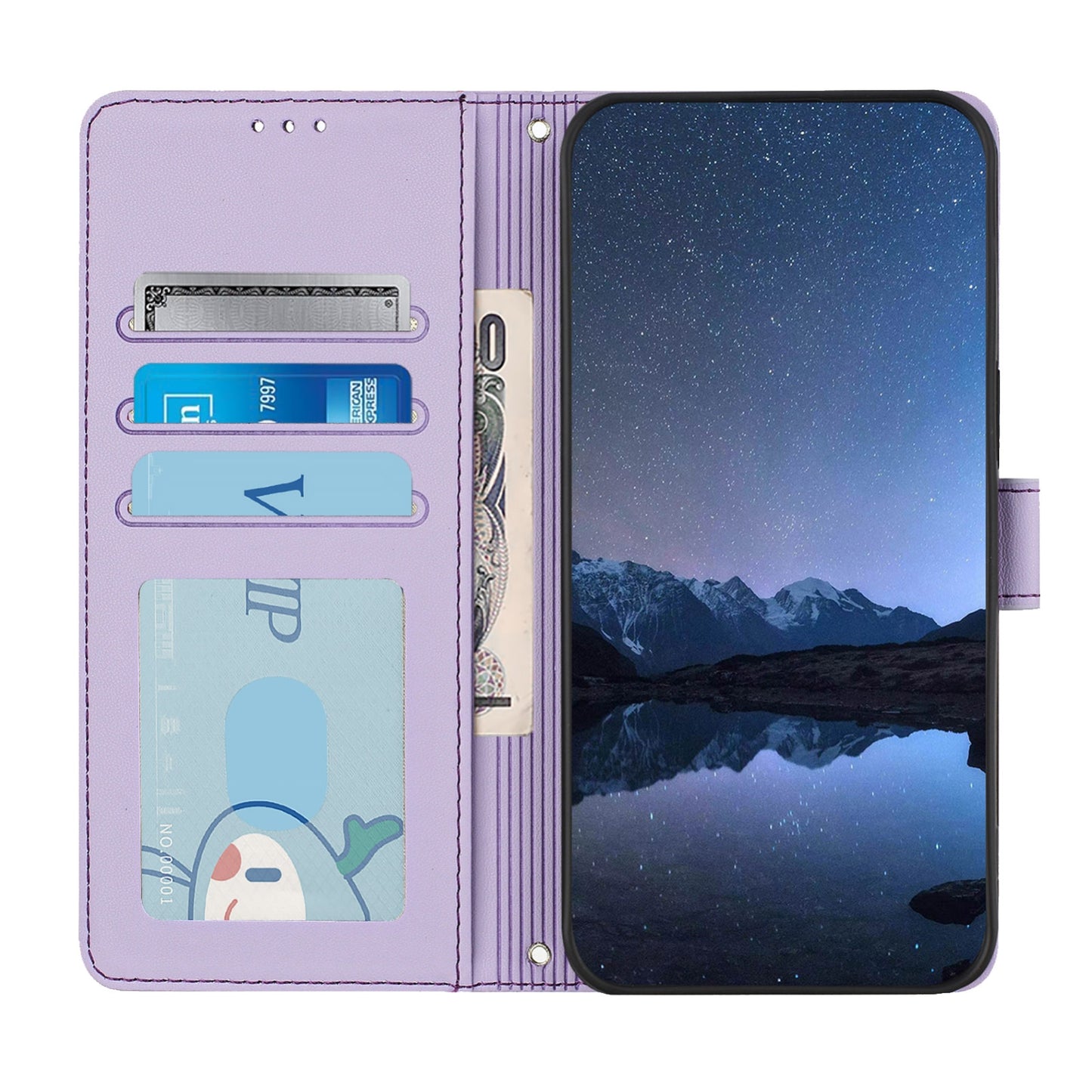 OPPO A32 2020 4G Cat & Rat Embossed RFID Leather Case, Lanyard, Wallet, Card Slots, Kickstand, Anti-Fall, Scratch-Resistant