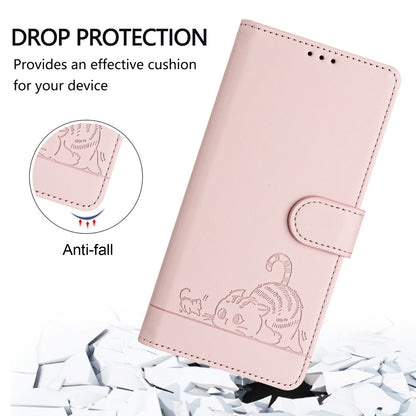 Realme 11 5G Global Cat & Rat Embossed RFID Leather Case, Lanyard, Wallet, Card Slots, Kickstand, Anti-Fall, Scratch-Resistant