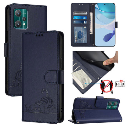 Motorola Edge 40 Pro 5G Cat & Rat Embossed RFID Leather Case, Lanyard, Wallet, Card Slots, Kickstand, Anti-Fall, Scratch-Resistant