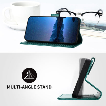 Xiaomi Redmi A3 Carbon Fiber Buckle Leather Phone Case with Lanyard, PU Leather TPU Wallet Cover with Card Slot, Cash Compartment, Stand Function & Scratch Protection