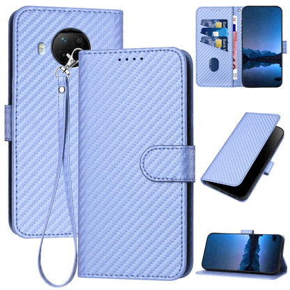 Xiaomi 10T Lite 5G Carbon Fiber Buckle Leather Phone Case with Lanyard, PU Leather TPU Wallet Cover with Card Slot, Cash Compartment, Stand Function & Scratch Protection