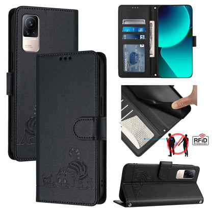 Xiaomi CIVI Cat & Rat Embossed RFID Leather Case, Lanyard, Wallet, Card Slots, Kickstand, Anti-Fall, Scratch-Resistant