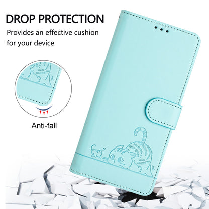 Samsung Galaxy S23 Ultra 5G Cat & Rat Embossed RFID Leather Case, Lanyard, Wallet, Card Slots, Kickstand, Anti-Fall, Scratch-Resistant
