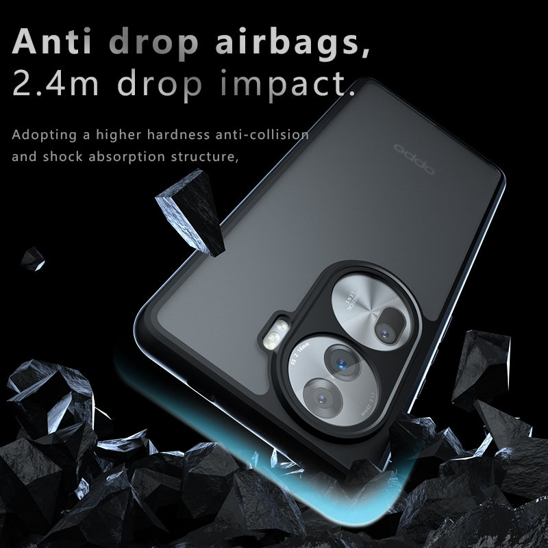 OPPO Reno11 Pro Armor Precise Hole PC Hybrid TPU Phone Case with Full Protection Shockproof Cover
