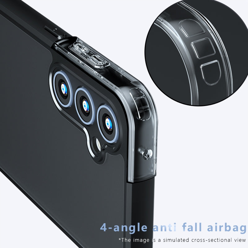 Samsung Galaxy A15 Armor Precise Hole PC Hybrid TPU Phone Case with Full Protection Shockproof Cover