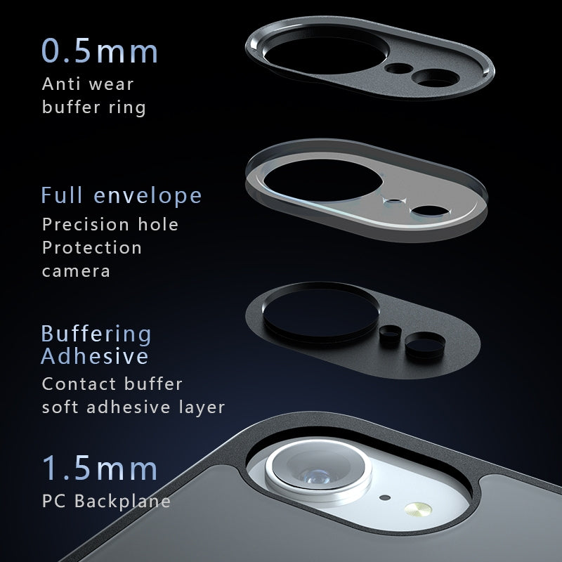 Apple iPhone 16e Armor Precise Hole PC Hybrid TPU Phone Case with Full Protection Shockproof Cover