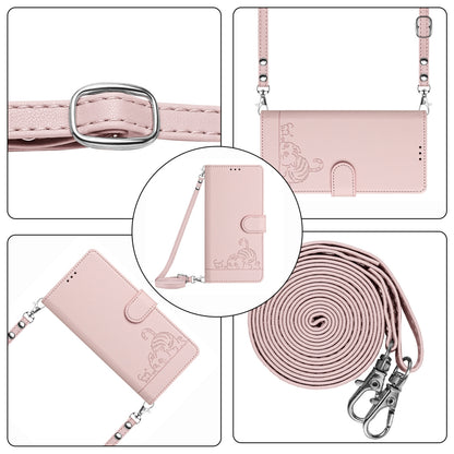 Oukitel C37 Cat & Rat Embossed RFID Leather Case, Lanyard, Wallet, Card Slots, Kickstand, Anti-Fall, Scratch-Resistant