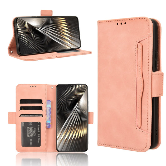 Xiaomi Redmi Turbo 3 5G Skin Feel PU Leather Wallet Phone Case with Card Slots, Cash Pocket, Magnetic Closure, Built-In Stand, Full Protection TPU Cover