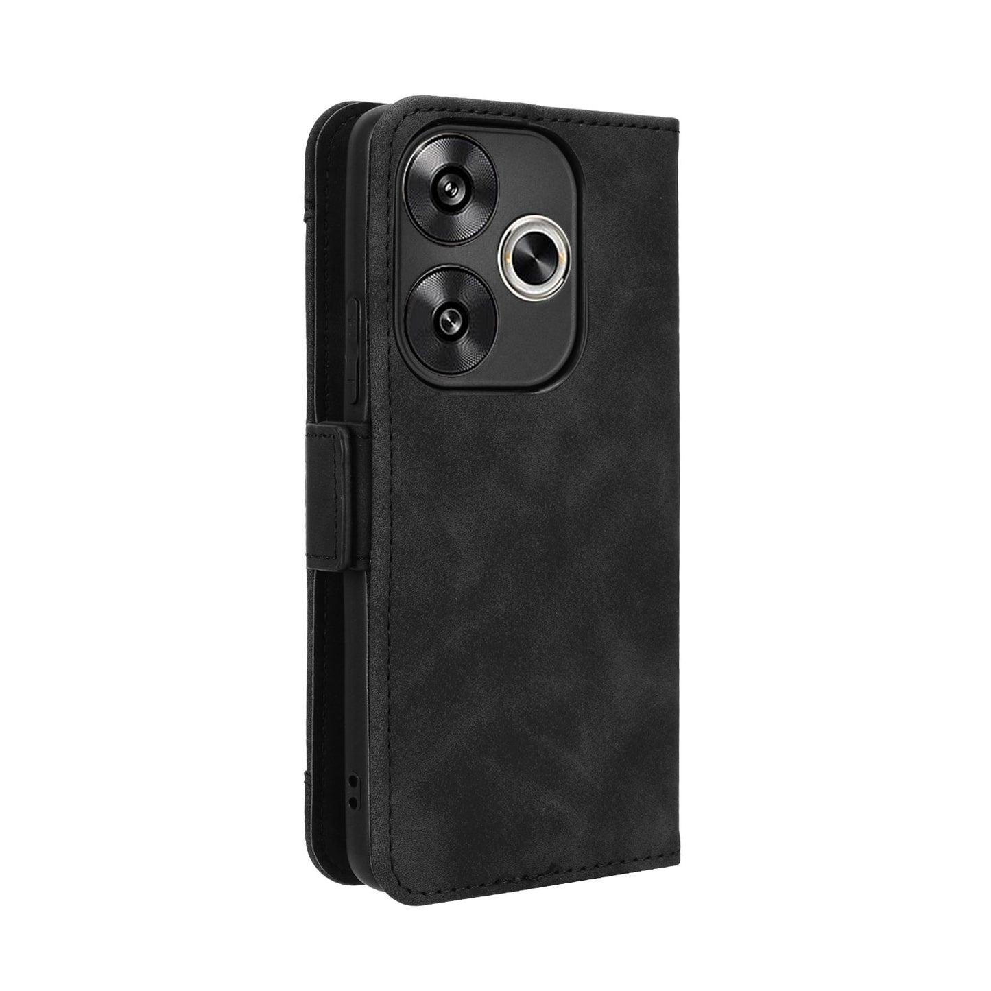 Xiaomi Redmi Turbo 3 5G Skin Feel PU Leather Wallet Phone Case with Card Slots, Cash Pocket, Magnetic Closure, Built-In Stand, Full Protection TPU Cover