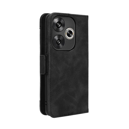 Xiaomi Redmi Turbo 3 5G Skin Feel PU Leather Wallet Phone Case with Card Slots, Cash Pocket, Magnetic Closure, Built-In Stand, Full Protection TPU Cover