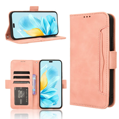 Honor 200 Lite Skin Feel PU Leather Wallet Phone Case with Card Slots, Cash Pocket, Magnetic Closure, Built-In Stand, Full Protection TPU Cover