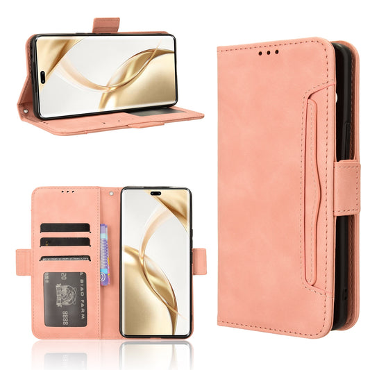 Honor 200 Pro 5G Skin Feel PU Leather Wallet Phone Case with Card Slots, Cash Pocket, Magnetic Closure, Built-In Stand, Full Protection TPU Cover