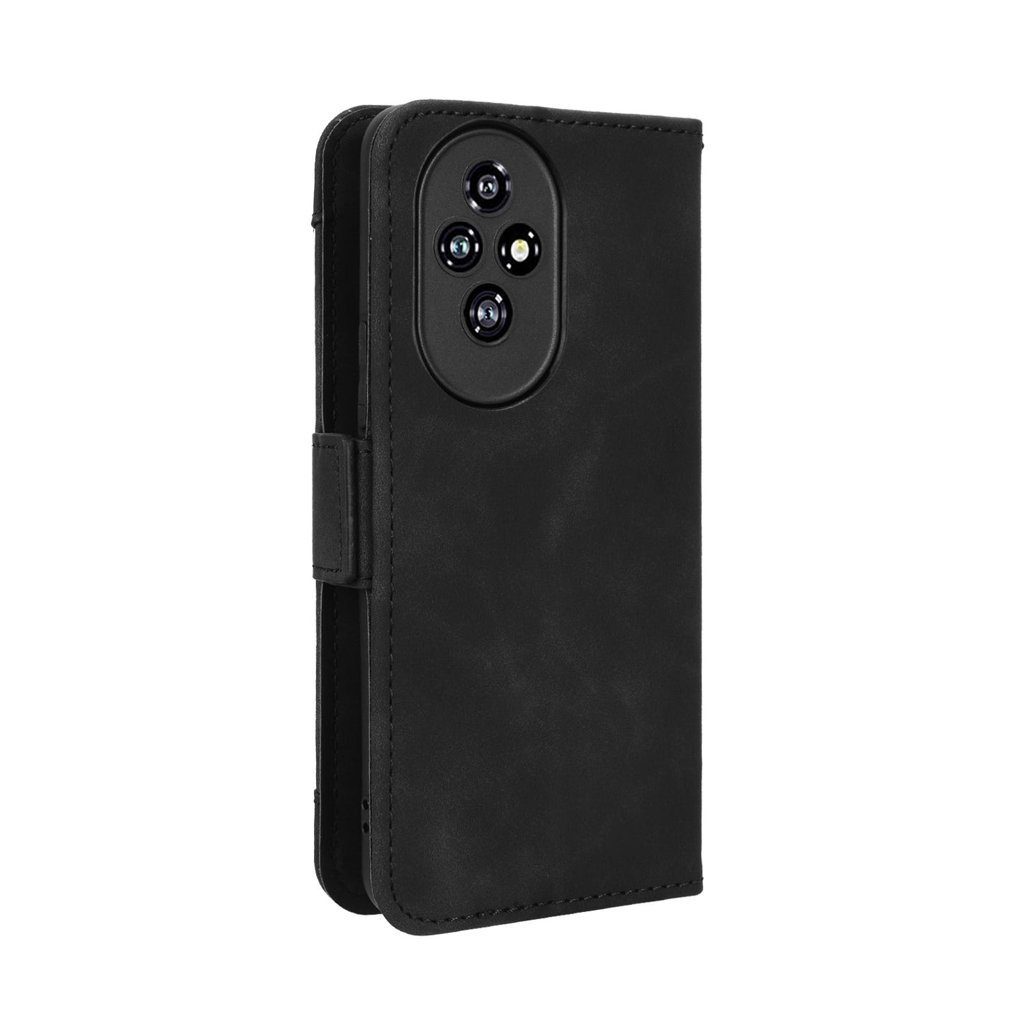 Honor 200 5G Skin Feel PU Leather Wallet Phone Case with Card Slots, Cash Pocket, Magnetic Closure, Built-In Stand, Full Protection TPU Cover