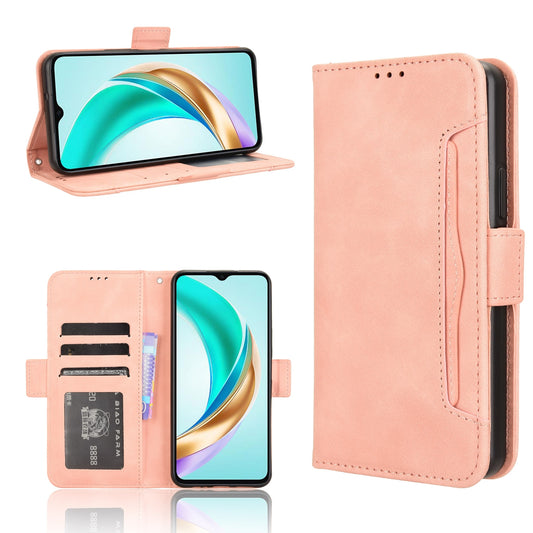 Honor X6b 4G Skin Feel PU Leather Wallet Phone Case with Card Slots, Cash Pocket, Magnetic Closure, Built-In Stand, Full Protection TPU Cover