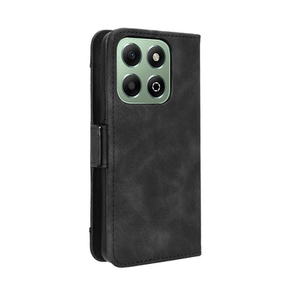 Honor X6b 4G Skin Feel PU Leather Wallet Phone Case with Card Slots, Cash Pocket, Magnetic Closure, Built-In Stand, Full Protection TPU Cover