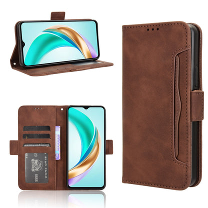 Honor X6b 4G Skin Feel PU Leather Wallet Phone Case with Card Slots, Cash Pocket, Magnetic Closure, Built-In Stand, Full Protection TPU Cover