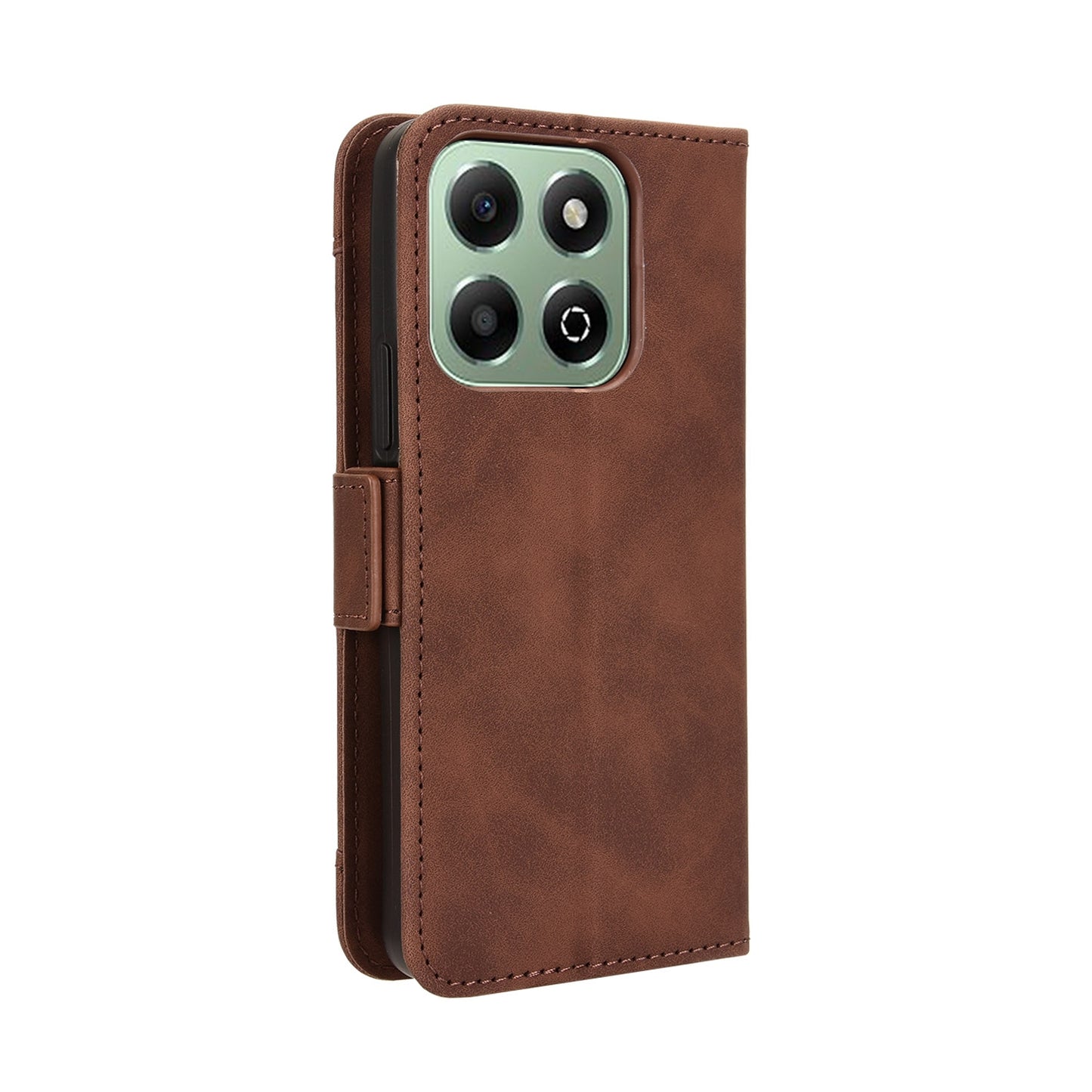 Honor X6b 4G Skin Feel PU Leather Wallet Phone Case with Card Slots, Cash Pocket, Magnetic Closure, Built-In Stand, Full Protection TPU Cover