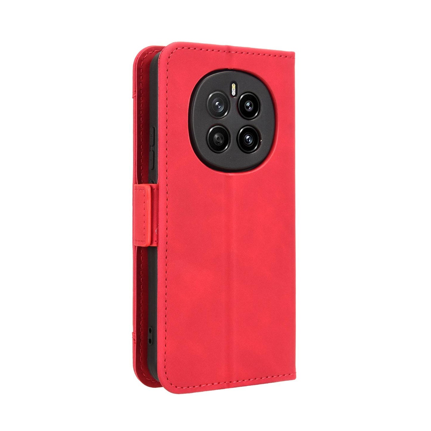 Honor Magic7 Skin Feel PU Leather Wallet Phone Case with Card Slots, Cash Pocket, Magnetic Closure, Built-In Stand, Full Protection TPU Cover