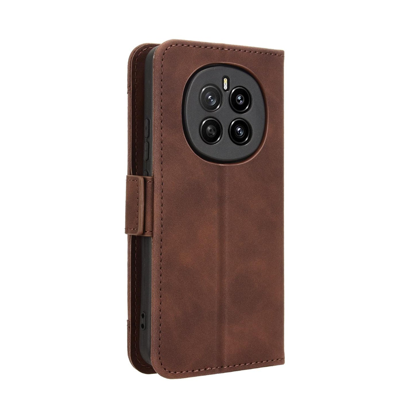 Honor Magic7 Skin Feel PU Leather Wallet Phone Case with Card Slots, Cash Pocket, Magnetic Closure, Built-In Stand, Full Protection TPU Cover