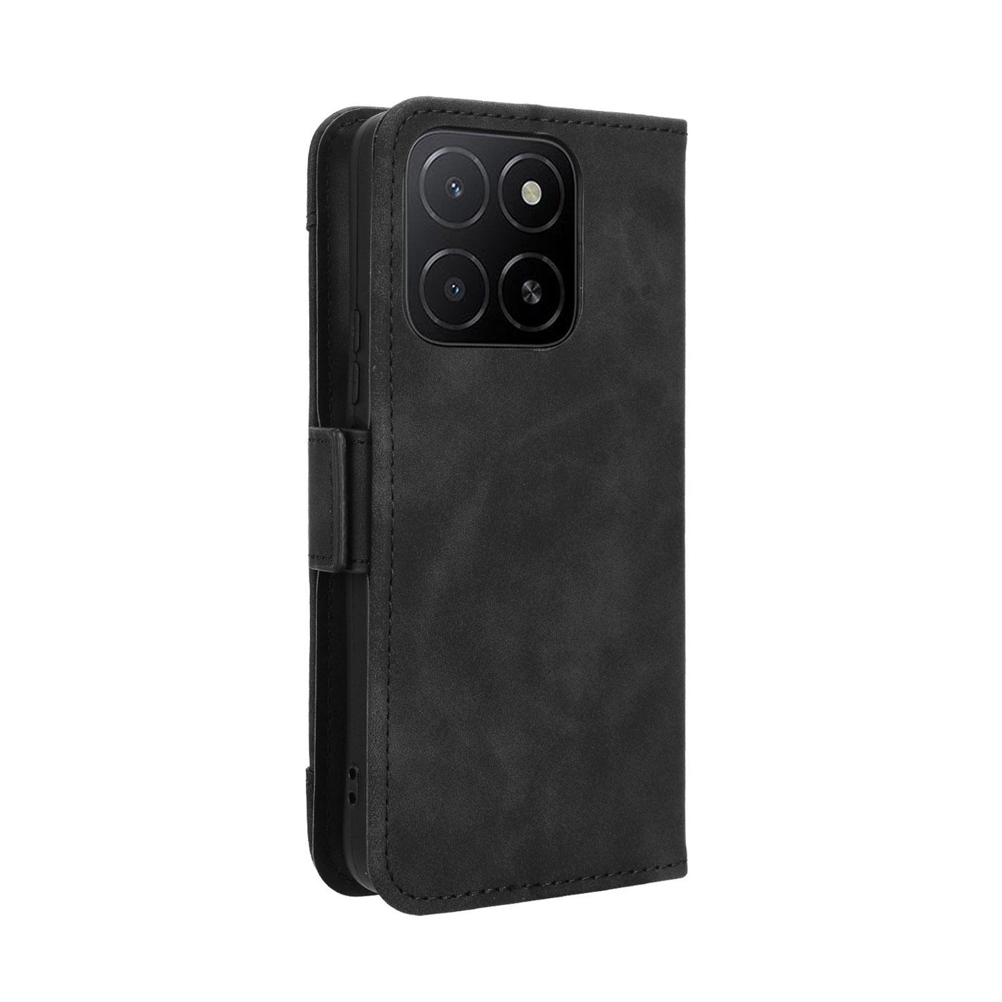 Honor X5b 4G Skin Feel PU Leather Wallet Phone Case with Card Slots, Cash Pocket, Magnetic Closure, Built-In Stand, Full Protection TPU Cover