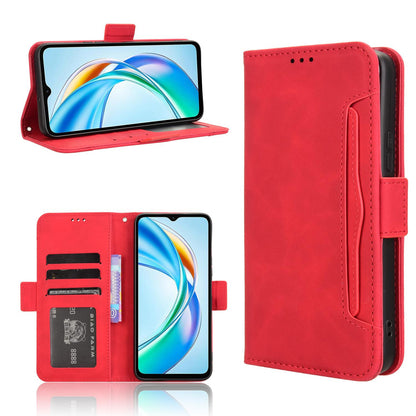 Honor X5b 4G Skin Feel PU Leather Wallet Phone Case with Card Slots, Cash Pocket, Magnetic Closure, Built-In Stand, Full Protection TPU Cover