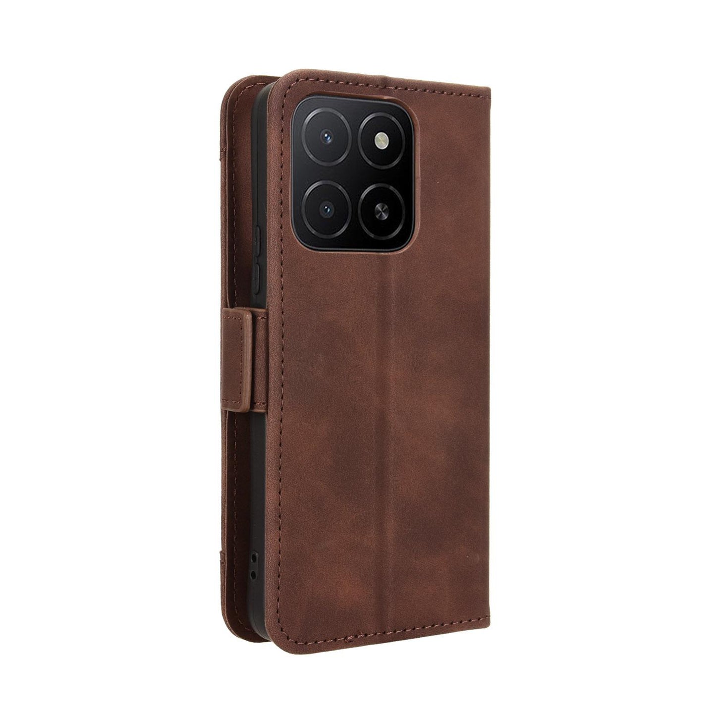 Honor X5b 4G Skin Feel PU Leather Wallet Phone Case with Card Slots, Cash Pocket, Magnetic Closure, Built-In Stand, Full Protection TPU Cover