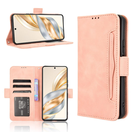 Honor X9C Smart Skin Feel PU Leather Wallet Phone Case with Card Slots, Cash Pocket, Magnetic Closure, Built-In Stand, Full Protection TPU Cover