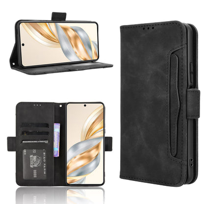 Honor X9C Smart Skin Feel PU Leather Wallet Phone Case with Card Slots, Cash Pocket, Magnetic Closure, Built-In Stand, Full Protection TPU Cover