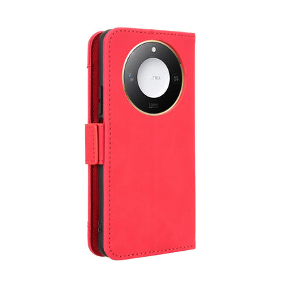 Honor X60 5G Skin Feel PU Leather Wallet Phone Case with Card Slots, Cash Pocket, Magnetic Closure, Built-In Stand, Full Protection TPU Cover