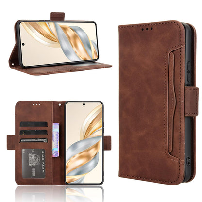 Honor X9C Smart Skin Feel PU Leather Wallet Phone Case with Card Slots, Cash Pocket, Magnetic Closure, Built-In Stand, Full Protection TPU Cover