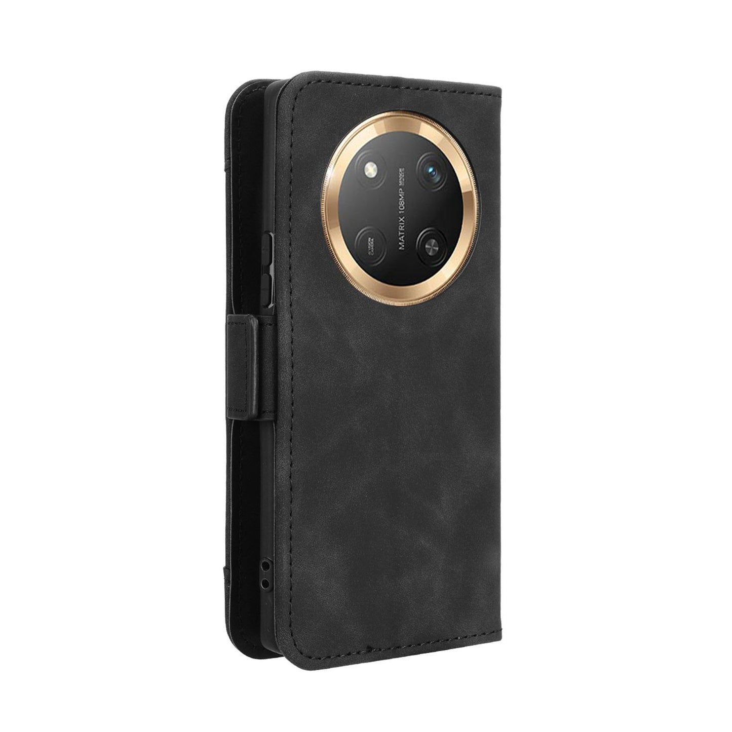 Honor X9C 5G Skin Feel PU Leather Wallet Phone Case with Card Slots, Cash Pocket, Magnetic Closure, Built-In Stand, Full Protection TPU Cover
