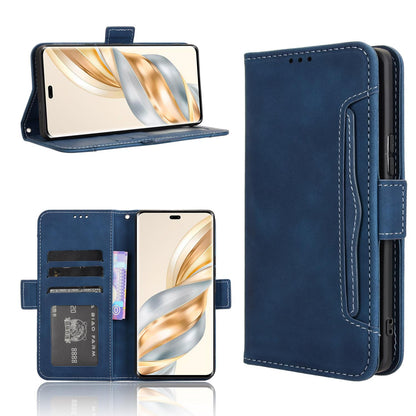 Honor X60 Pro 5G Skin Feel PU Leather Wallet Phone Case with Card Slots, Cash Pocket, Magnetic Closure, Built-In Stand, Full Protection TPU Cover